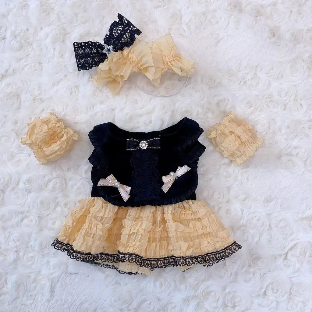 20cm Cute Mini Plush Doll'S Clothes Outfit Accessories Maid Skirt Cute Doll Dress Suit - 05