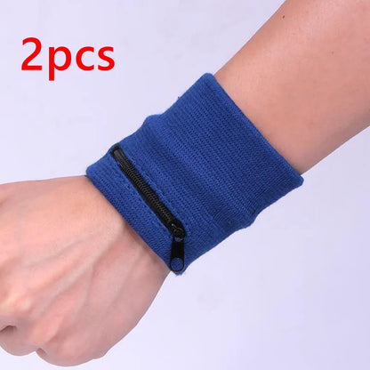 Sports Wristband with Zipper Pouch Running Sports Arm Band Bag For MP3 Key Card Storage Bag Basketball Sweatbands Wristband B