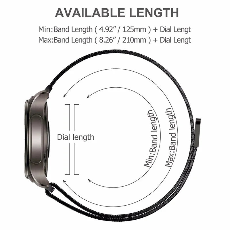 18mm 20mm 22mm Metal Strap For Garmin Vivoactive 3 4 4s 5 6 Band Watch Venu 2 2s 3s SQ Bracelet Venu 4 41mm 45mm Milanese Loo