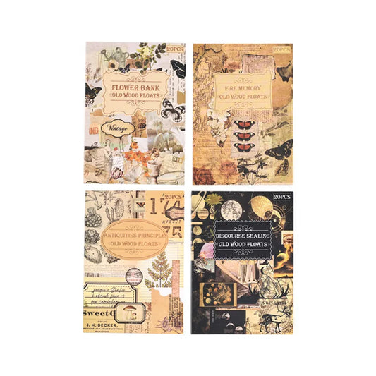 PET Stickers 40-Sheet Pack Transparent for Scrapbooking DIY Junk Journal Collage Flowers