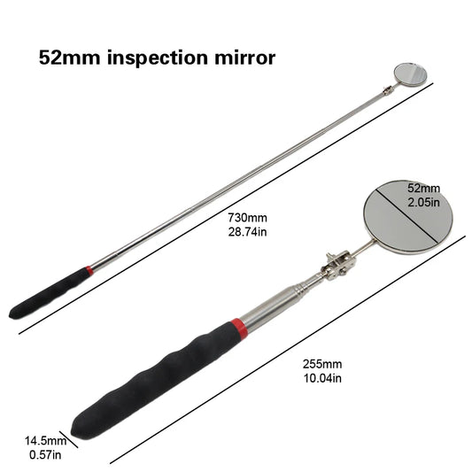 50mm Detection Folding Mirror 360° Rotating Reflector Universal Auto Repair Tool Accessory Telescopic Bottom Inspection Mirro
