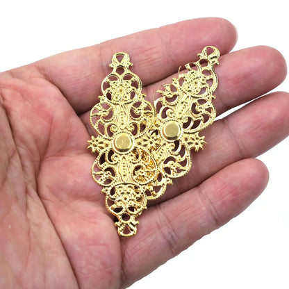 Pendants Wraps Metal Crafts Connectors Rose Flower Filigree Flower For Embellishments Scrapbooking Jewelry DIY Accessories - 