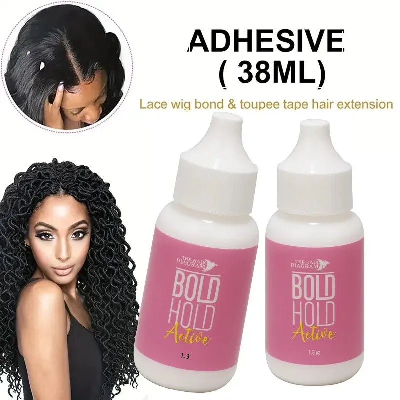 37g Lace Wig Glue, Waterproof Adhesive with Water-Based Formula. Mild and Non-Irritating, Quick-Drying, Firmly Secures Wigs, 