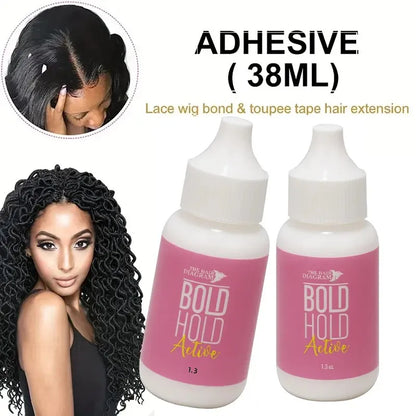 37g Lace Wig Glue, Waterproof Adhesive with Water-Based Formula. Mild and Non-Irritating, Quick-Drying, Firmly Secures Wigs, 
