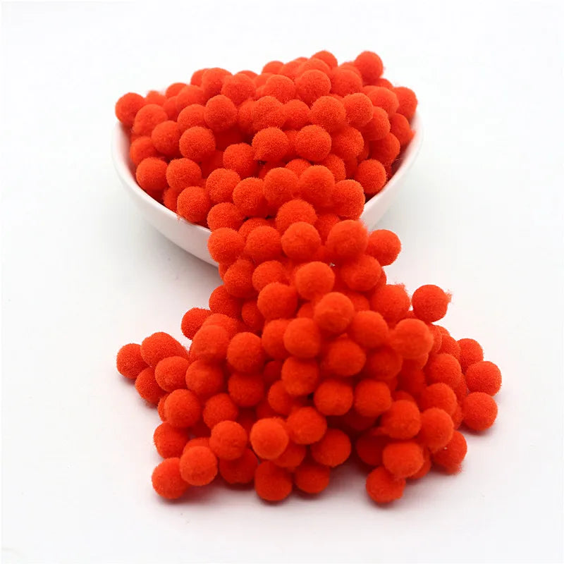 15g Fluffy Soft Pompom 8 Mm 10 Mm 15 Mm 20 Mm 25 Mm 30 Mm Plush Pompom DIY Home Decoration Crafts Toys - 12 orange / 8mm 15g