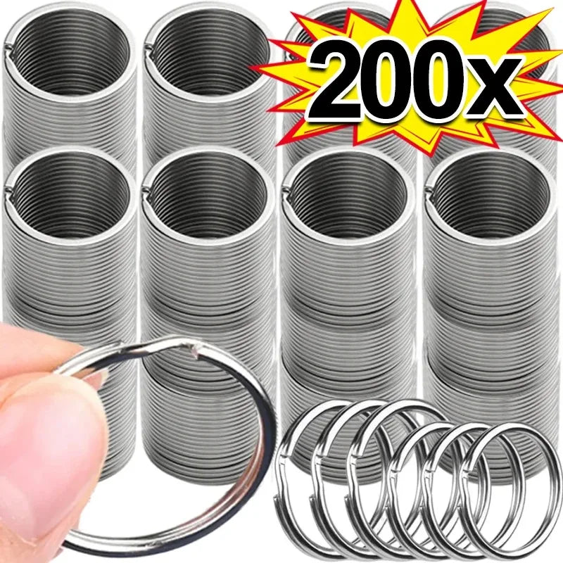 20/200pcs Stainless Steel Key Ring Key Chain 25mm Round Flat Round Split Keychain Polished Metal Blank Circle For DIY Finding