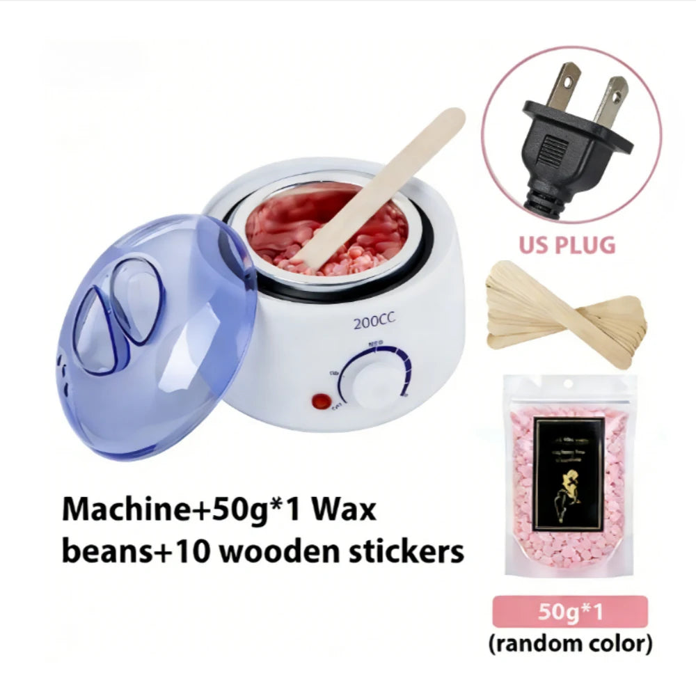 200CC Wax Heater Warmer Hair Removal Machine For Hand Foot Body SPA Epilator Paraffin Wax Pot +Wax Beans + Wood Sticks