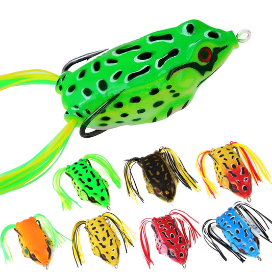 1 Pcs 5G 8.5G 13G 17.5G Frog Lure Soft Tube Bait Plastic Fishing Lure with Fishing Hooks Top Water Ray Frog Artificial 3D Eye
