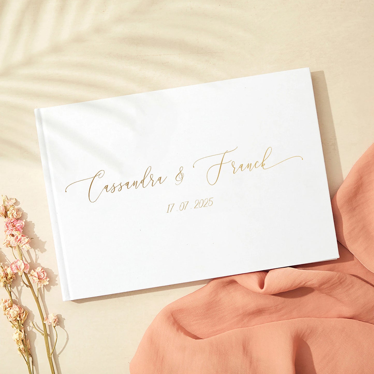 Personalized Guest Book for Wedding Noble Message Photo Album Simple Elegant Horizontal Wedding Reception Signing Book Party 