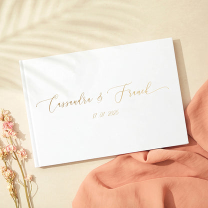 Personalized Guest Book for Wedding Noble Message Photo Album Simple Elegant Horizontal Wedding Reception Signing Book Party 