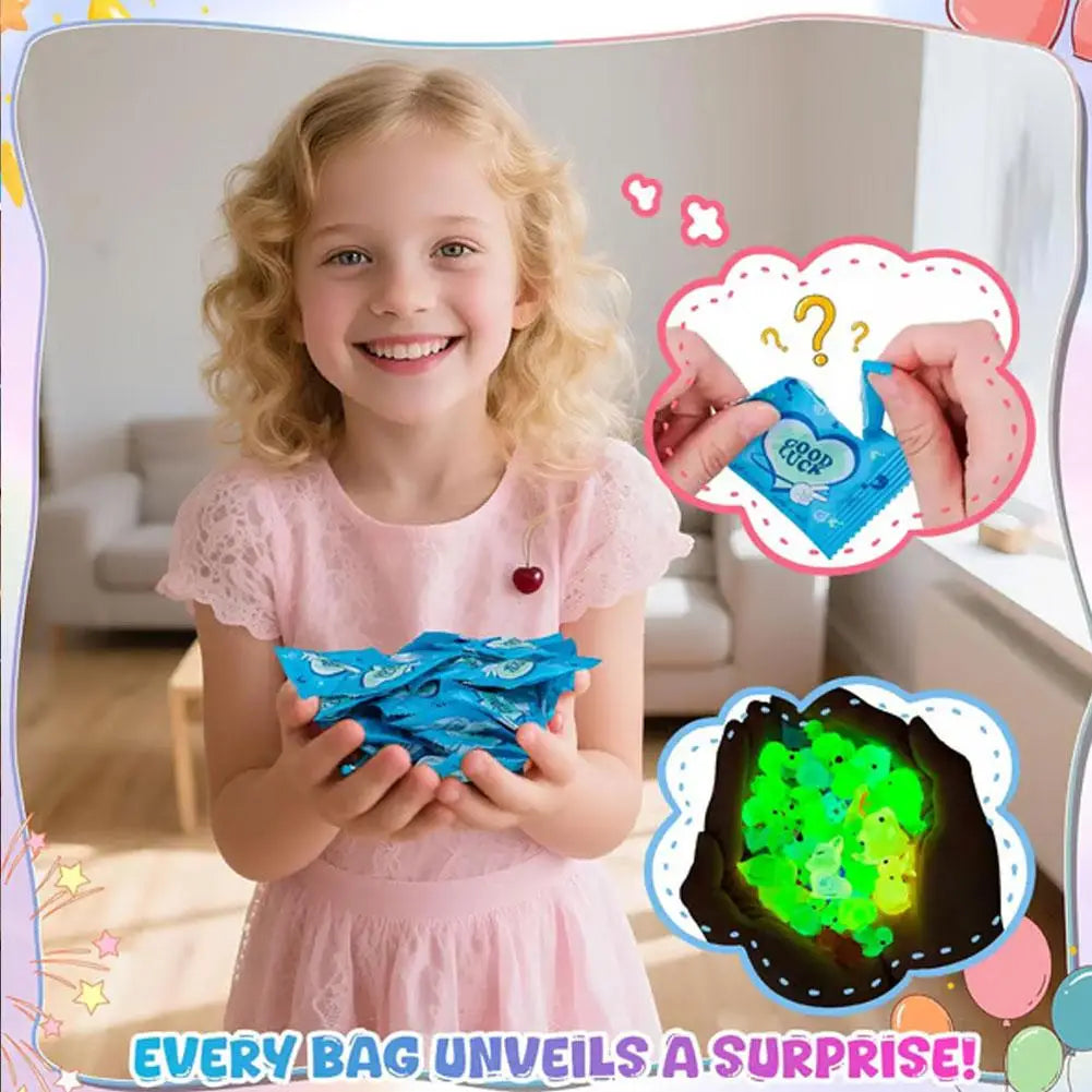50pcs Surprise Blind Bags Glow In The Dark Mini Resin Animals Dollhouse Miniature Figures Ornament Fairy Garden Accessories