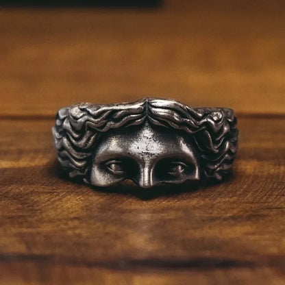 Vintage Half Face Sculpture Fashion Ring Unique Design For Women Men Suitable for Memorial Gifts Festival Gifts & Everyday - 