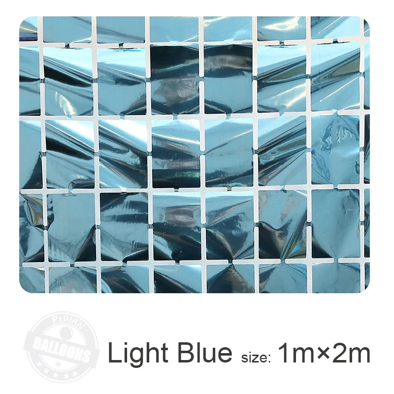 1m×2m Bright Square Rain Curtain Party Wedding Birthday Background Wall Decoration Parti Decor Gold Silver Green Rain Curtain