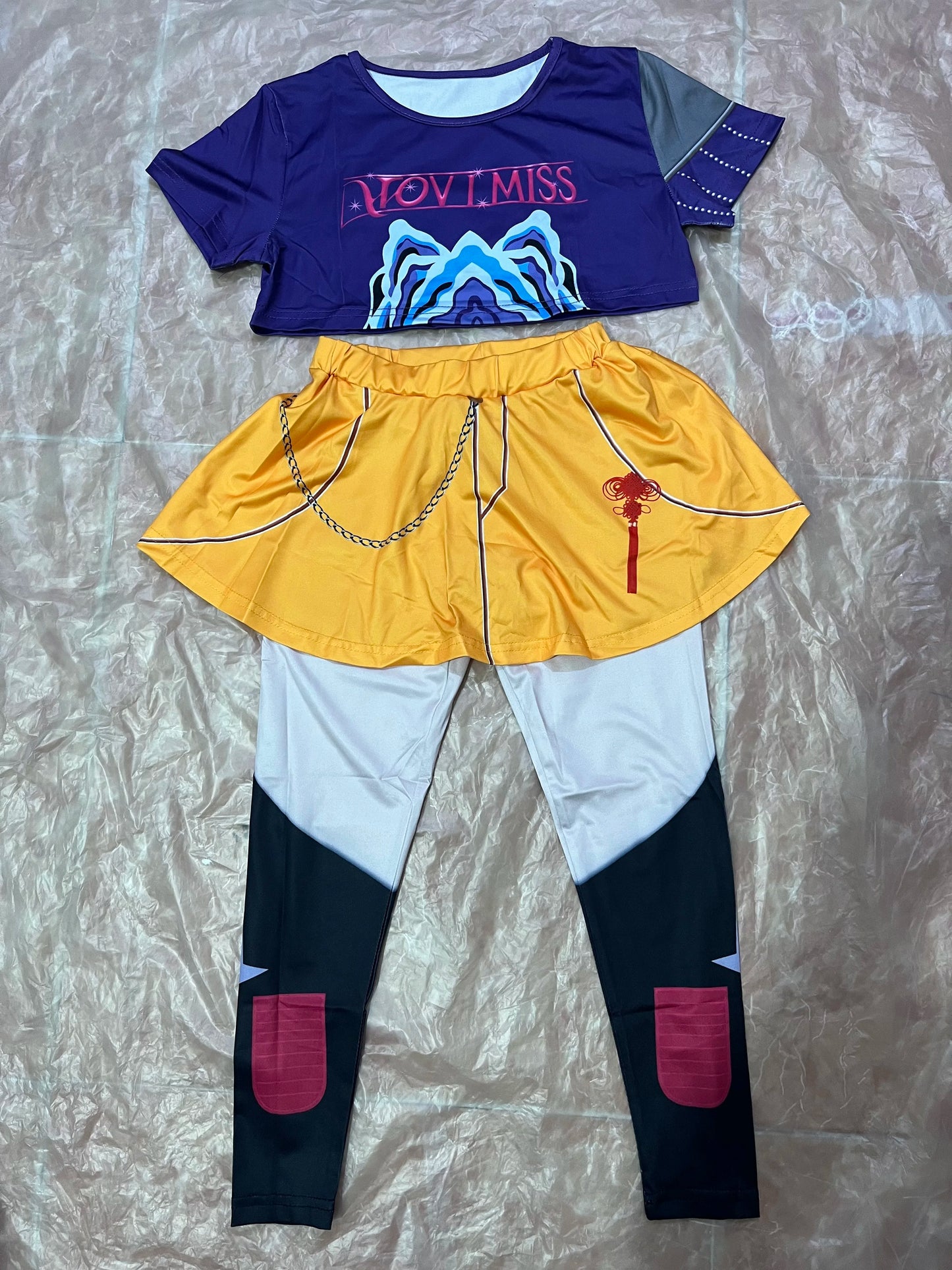 Kids Anime Cosplay Girl Costume Group Idol Singer Performance Show Black Golden Costume Child Halloween Party Clolthes Outfit
