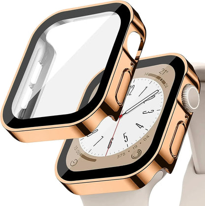 Tempered Glass+Cover For Apple Watch 11 10 9 8 7 46mm 42mm PC Bumper Screen Protector Case iWatch Series 7 6 5 4 SE3 44 40 45