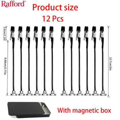 Rafford 12Pcs Bendable Model Painting Alligator Clip Sticks Rubber Tips + Metal Magnetic Base - for Airbrush, Hobby Model Par