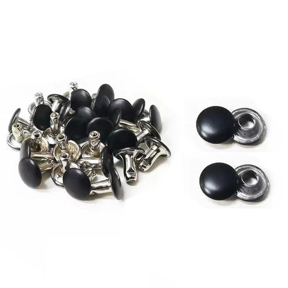 100sets 6-8mm Metal Double Cap Round Rivets Studs Collision Nail Spike Rock Leather Craft Shoe Bag Belt Garment Bracelet DIY