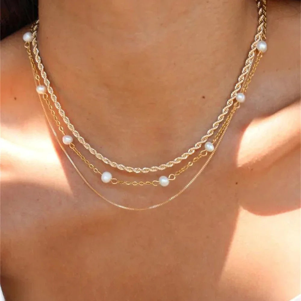 Vintage Punk Gold-plate Thick Chain Head Portrait Coin Pendant Necklace For Women Fashion Multilevel Geometric Hip Hop Jewelr