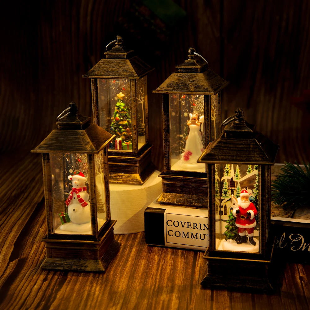 1PC Light Night Light Christmas Interior Light Desktop Decoration Christmas Tree Santa Claus Decorative Desktop Decoration No