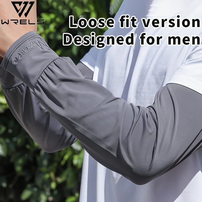 Cooling Arm Sleeves Breathable Sun Protection Ice Slik Sleeves Summer Outdoor Sports Driving Cycling Sleeves Men Loose Arm