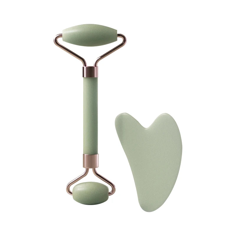 Roller for Face Neck Eye Resin Facial Massage Instrumenr Health Care Scraping Board Musclee Beauty Skincare Tools - Green-01