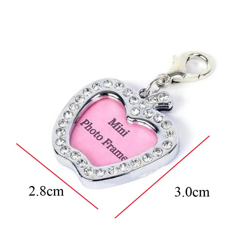 Dog ID Tag Pet Cat Collar Pendant Crystal Photo Frame Bone Heart Dog Tag Handwriting Name Phone Number Address Anti-lost Fash
