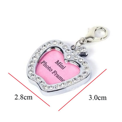 Dog ID Tag Pet Cat Collar Pendant Crystal Photo Frame Bone Heart Dog Tag Handwriting Name Phone Number Address Anti-lost Fash