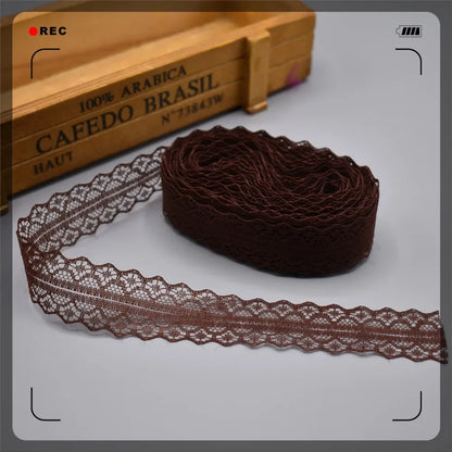 Lace Trim 10 Yards, 28mm Wide Lace Tape, Vintage Lace for Sewing, Scrapbooking, DIY Crafts, Floral Lace Ribbon Decoration - C