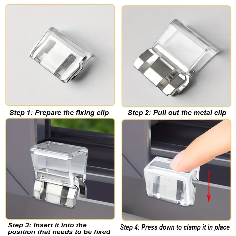 6-Piece Heavy-Duty Sliding Window Lock, Screen Fixing Clip, Window Rail Fixing Safety Clip, Screen Window and Door Safety Plu