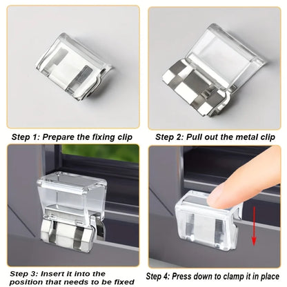 6-Piece Heavy-Duty Sliding Window Lock, Screen Fixing Clip, Window Rail Fixing Safety Clip, Screen Window and Door Safety Plu