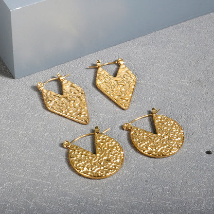 Shiny Zircon Hoop Earrings for Women Trendy Golden Stainless Steel Circle Earring Jewelry Pendientes
