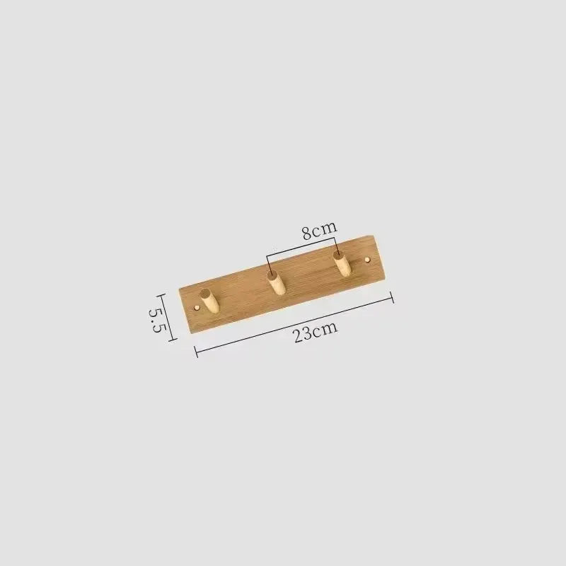 Wall Mounted Hanger Room Hooks Key Hallway Storage Holders Practical Decoration Nordic Bamboo Door Clothes Hats Robe Back Rac