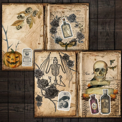 50PCS/Pack Vintage Potion Bottle Labels Stickers Retro Horror Gothic Stickers For Suitcase Scrapbooking Laptop Decorative