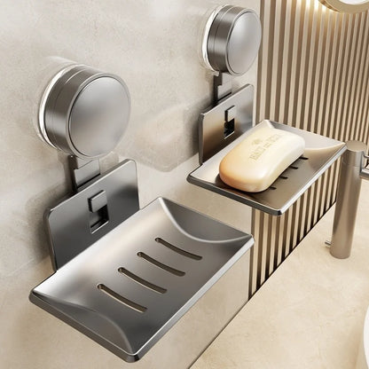 No-Drill Suction Cup storage rack soap storage rack Toilet drain box Wall-mounted bathroom soap storage rack Household soap b