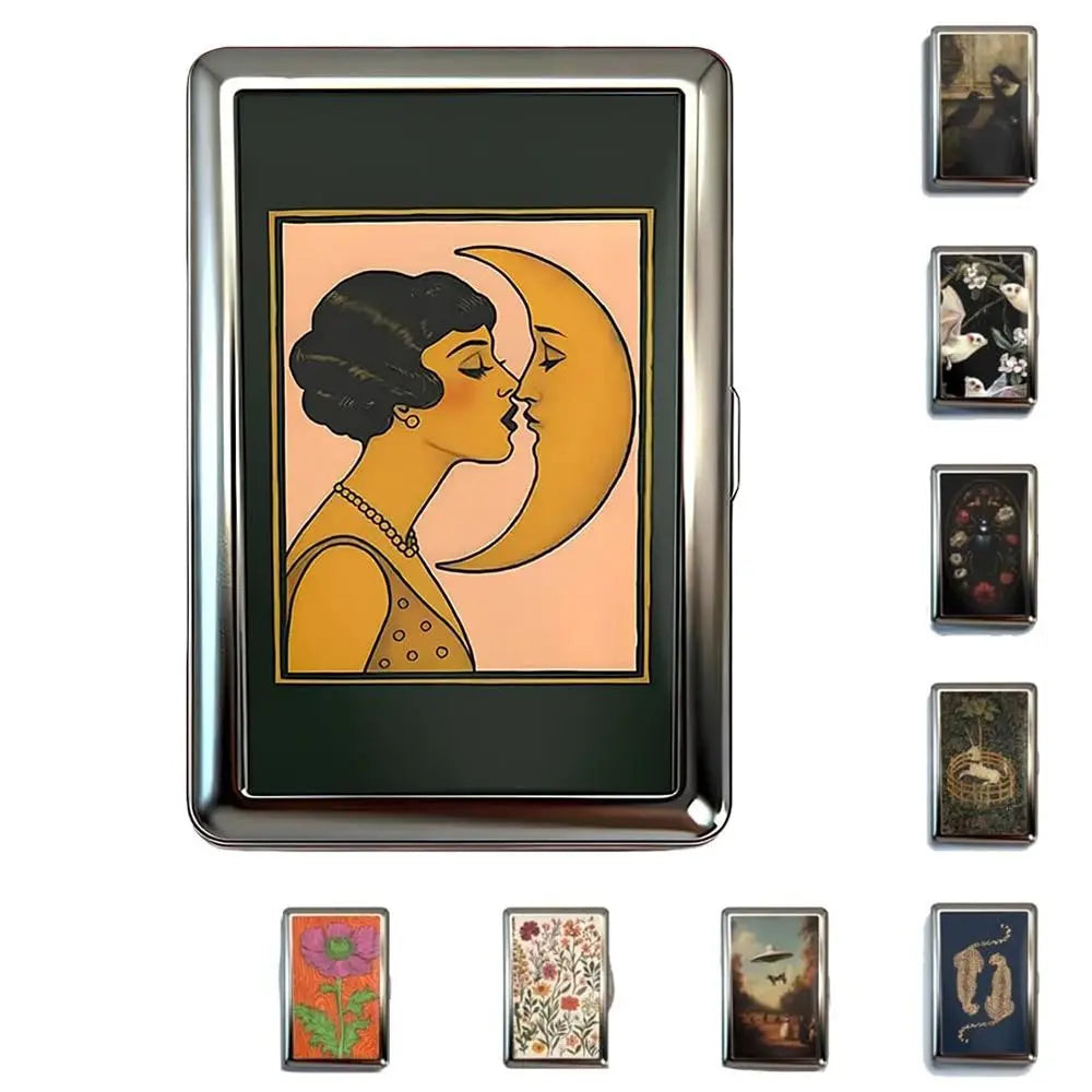 Vintage-Style Vintage Card Case Metal Material Easy Snap Metal Case Versatile Design Multi-function Card Holder