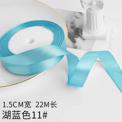 Wusmart 22Meters/Roll 1.5cm Single Face Satin Ribbon DIY Handmade Crafts Fabric Christmas Wedding Decoration Silk Ribbons - 1