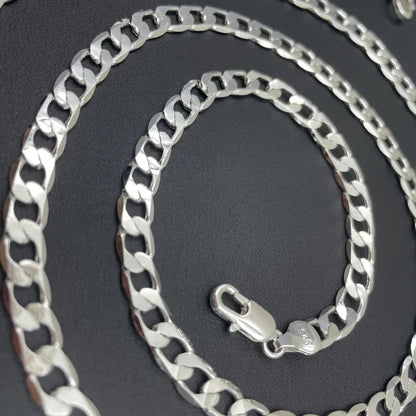 Men's 925 Sterling Silver Necklace 2/4/6/8/10/12MM 40-75cm Face Chain Necklace Lobster Clasp Men Women Engagement Jewelry Gif