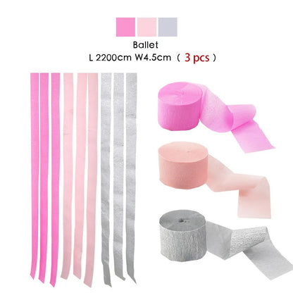 3pcs/set Rainbow Crepe Paper Streamers for Wedding Birthday Party Backdrop Decoration Colorful Paper Crepe Garland Ribbon Dec
