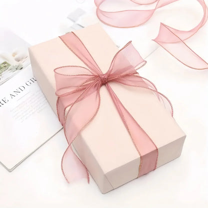 10Yards Fishtail Chiffon Ribbon Wavy Edged Organza Ribbon For DIY Crafts Bouquet Gift Wrapping Wedding Decoration Sewing Acce