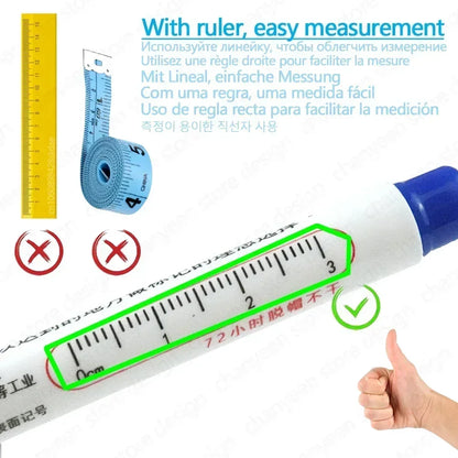 4-80Pcs 2cm Waterproof Long Head Markers Deep Hole Marker Pen for Metal Carpenter Red/Black/Blue/Green Ink Woodworking Tools
