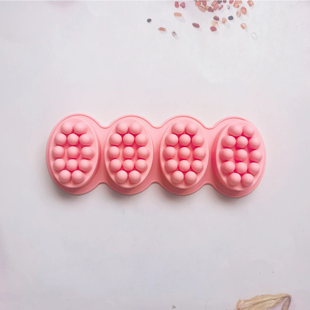 1pc 3D Silicone Soap Mold Massage Shape Mold for Massage Therapy Soap Making Tool Oval Spa Soap Mould Crafts Accessories - 01