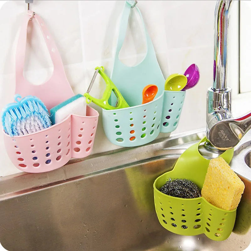 Kitchen Sink Holder Hanging Drain Basket Adjustable Soap Sponge Shelf Organizer Bathroom Faucet Holder Rack Kitchen Accessori