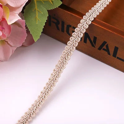 10yard Lace Trim Ribbon Gold Silver Centipede Braided Lace DIY Craft Sewing Accessories Wedding Xmas Decor Fabric Curve Lace
