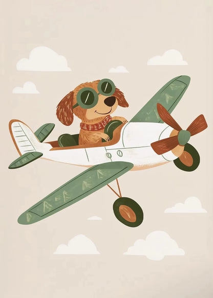 Minimalist Cute Skateboard Animal Wall Art Dog, Lion, Crocodile, Tiger, Bear, and Car Canvas Print Home Decor for Kids' Rooms