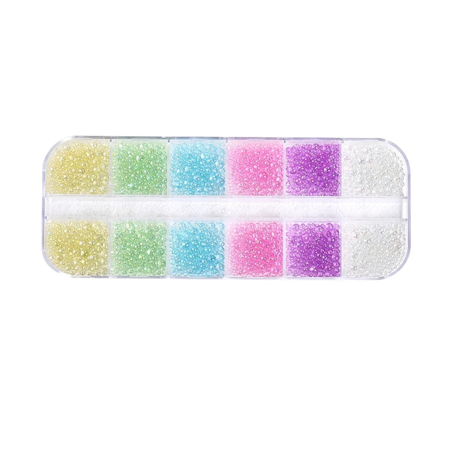 Nails Art Bubble Rhinestones Purple Yellow Pink Accessories Glass 3d Epoxy Glass Parts 1 Box Material Charms