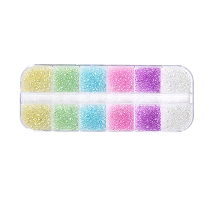 Nails Art Bubble Rhinestones Purple Yellow Pink Accessories Glass 3d Epoxy Glass Parts 1 Box Material Charms