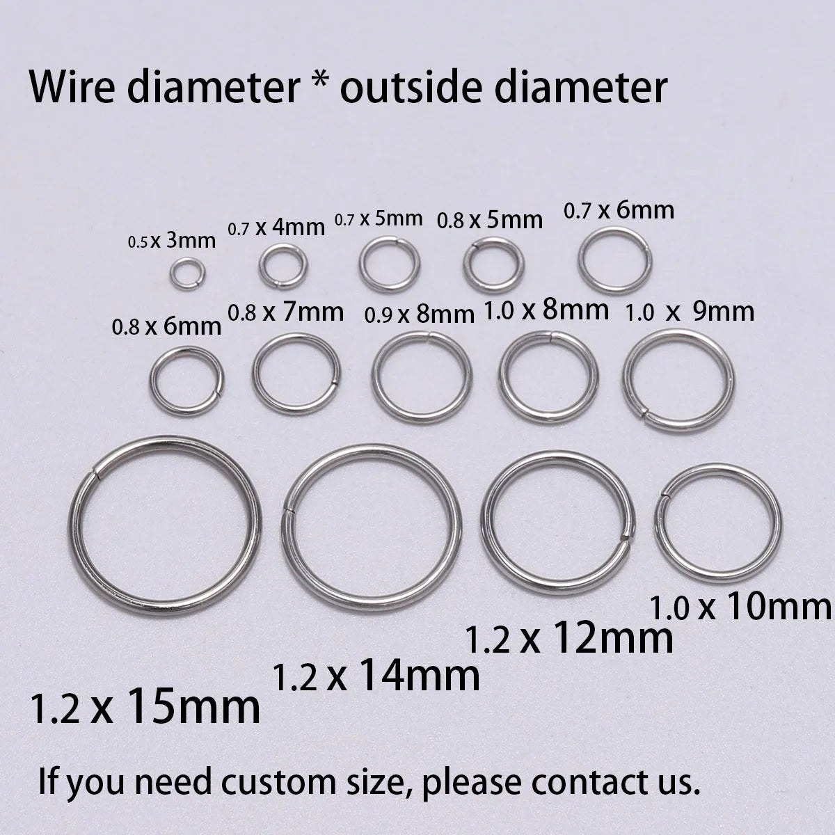 30-200Pcs 3-25mm Stainless Steel Split Ring Open Single Loops Jump Rings Connectors for DIY Jewelry Making Findings Accessori
