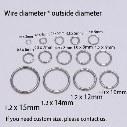 30-200Pcs 3-25mm Stainless Steel Split Ring Open Single Loops Jump Rings Connectors for DIY Jewelry Making Findings Accessori