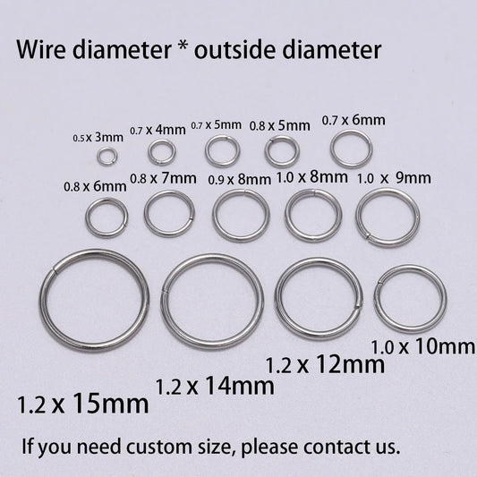 30-200Pcs 3-25mm Stainless Steel Split Ring Open Single Loops Jump Rings Connectors for DIY Jewelry Making Findings Accessori