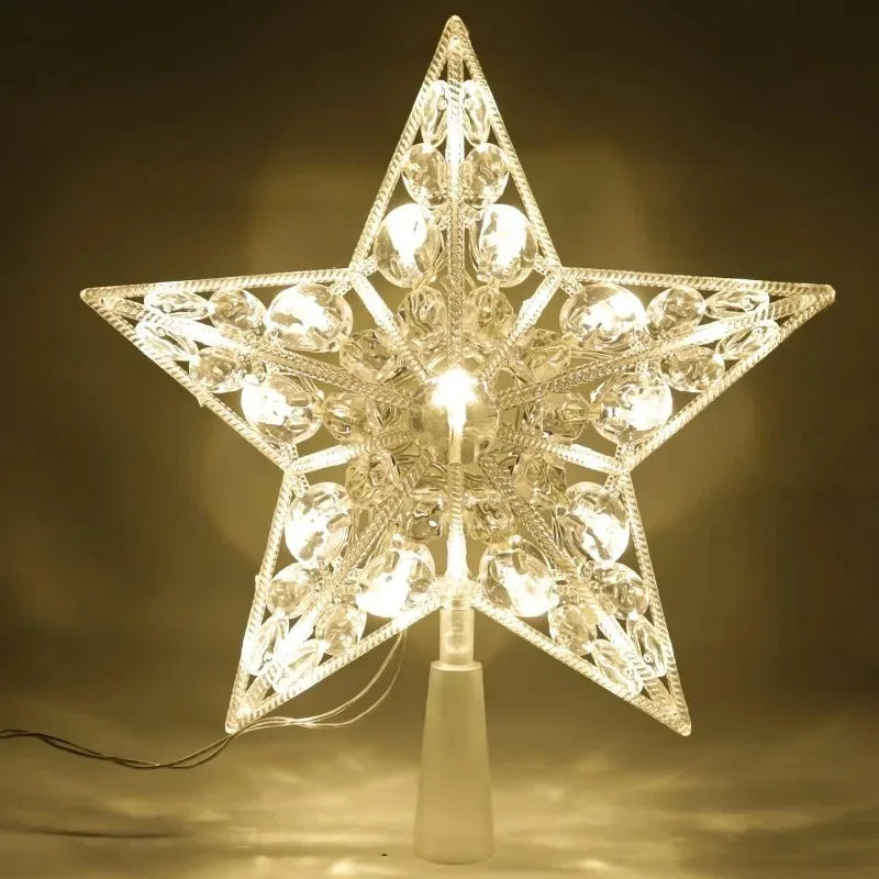 15cm Christmas Tree Decoration Stars Warm White Lights Home Room Decor Shining Lamp Xmas Festival